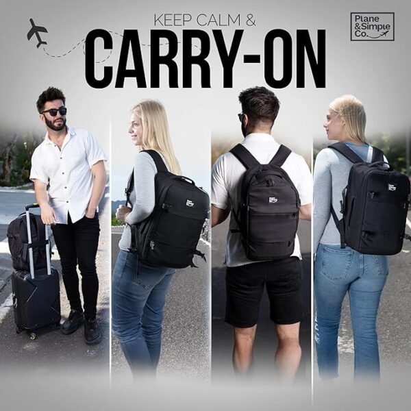 Plane & Simple Co. Award-Winning 40x20x25cm Ryanair Approved Cabin Backpack – Travel Light, Fly Free! 20L Underseat Backpack for Ryanair, Wizz Air, EasyJet & Vueling | Free to Carry On, Laptop-Ready. - Image 4