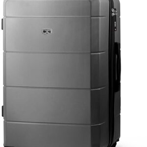 LUGG - Jetset 28 Inch Large Suitcase – Lightweight Hard Shell Luggage with TSA Lock – Water-Resistant ABS Spinner Suitcase – 4 Wheels – 75x49x29cm Travel Bag- Gunmetal